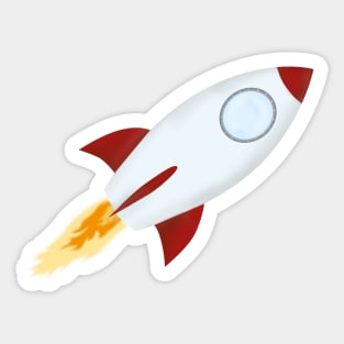 Retro Rocket Sticker